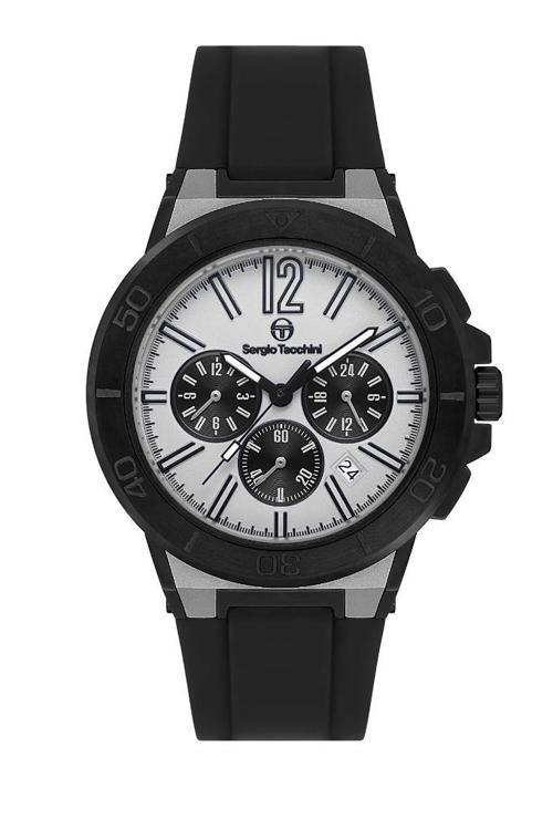 ST.1.10458-1 Silikon kordon Fonksiyonlar Aktif Suya Dayanıklı Siyah Renk Erkek Kol Saati