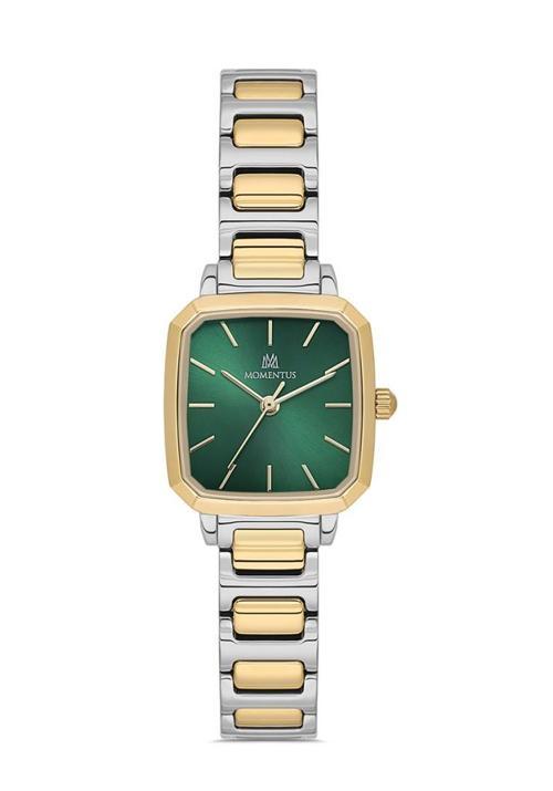 CW321G-15TG Kare Kadranlı Çelik Kordon Çelik Kasa 3 ATM Suya Dayanıklı Metalik-Altın Renk Kadın Kol Saati