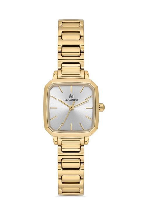 CW321G-02SG Kare Kadranlı Çelik Kordon Çelik Kasa 3 ATM Suya Dayanıklı Altın Renk Kadın Kol Saati