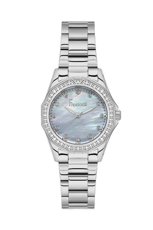FL.1.10472-1 Taşlı Tasarım 5 ATM Suya Dayanıklı Çelik Kordon Metalik Renk Kadın Kol Saati