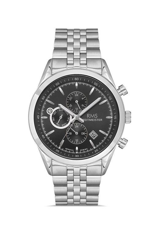 Rms Zeitmeister RMS.1.AG1163.10 Tüm Fonksiyonlar Aktif Kristal Camlı Çelik Kordon Çelik Kasa 5 ATM Suya Dayanıklı Metali