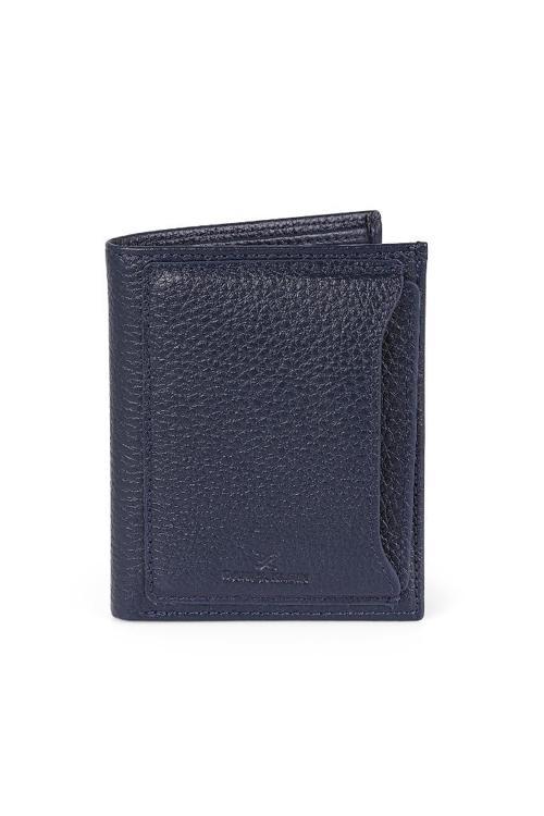 DKL1353-2 Gerçek Deriden Üretilme Lacivert Erkek Cüzdan&Kartlık