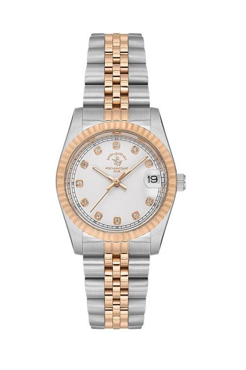 Santa Barbara Polo Racquet Club SB.4.10011-6 Taşlı Tasarım Çelik Kasa Çelik Kordon  Kadın Kol Saati