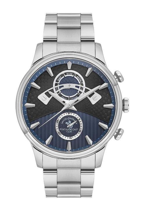 Santa Barbara Polo Racquet Club SB.1.10592-5 Tüm Fonksiyonları Aktif Çelik Kordonlu Suya dayanıklı Metalik Renk Erkek Ko