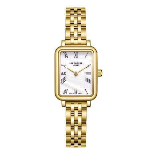 LC08232.120 Dikdörtgen Kasa Romen Rakamlı 3 Atm Suya Dayanıklı Altın Renk Kadın Kol Saati