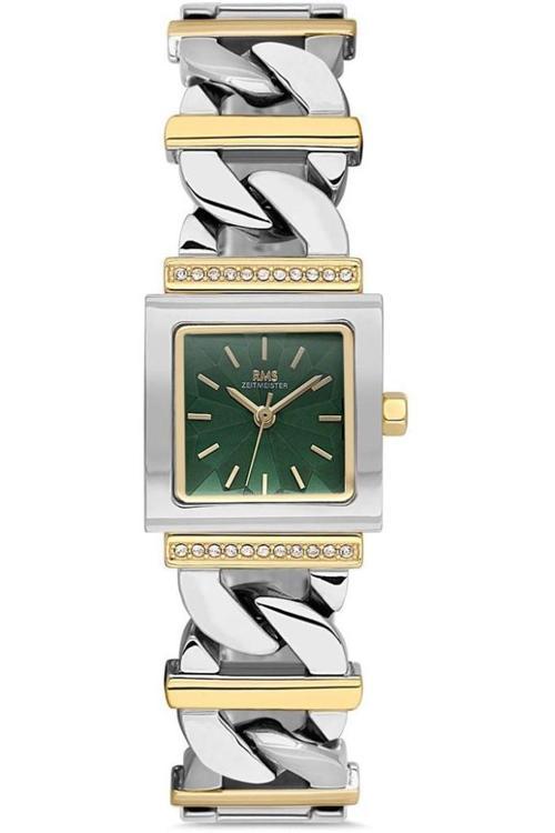 RMS Zeitmeister RMS.1.AG2055.06 Taşlı Tasarım Kare Kadranlı Kristal Camlı Çelik Kordon Çelik Kasa 5 ATM Suya Dayanıklı M