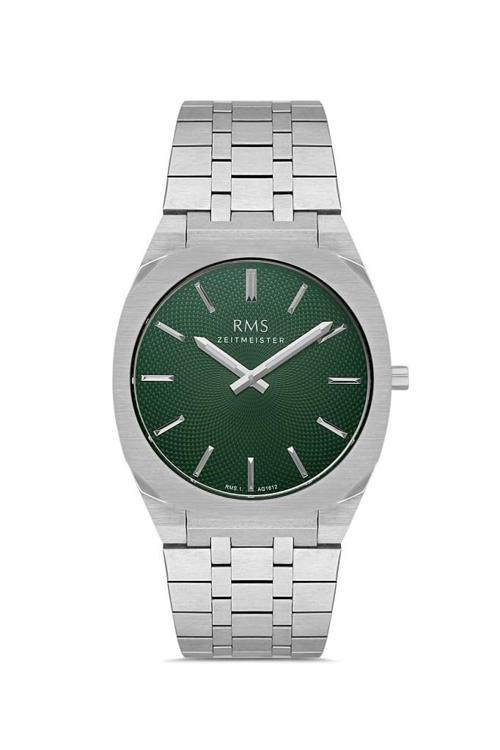 RMS Zeitmeister RMS.1.AG1612.06 Kristal Camlı Çelik Kordon Çelik Kasa 5 ATM Suya Dayanıklı Metalik Renk Erkek Kol Saati