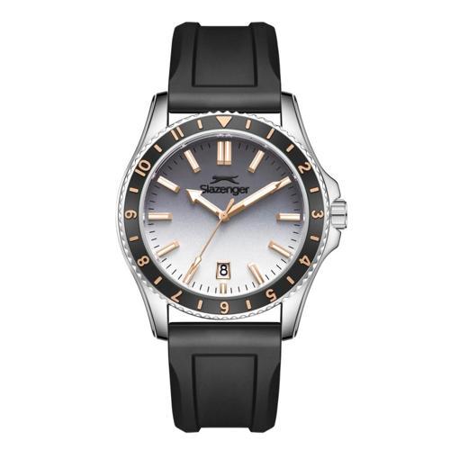 SL.09.2531.1.05 Silikon Kordon Çelik Kasa 10 ATM Suya Dayanıklı Siyah Renk Erkek Kol Saati