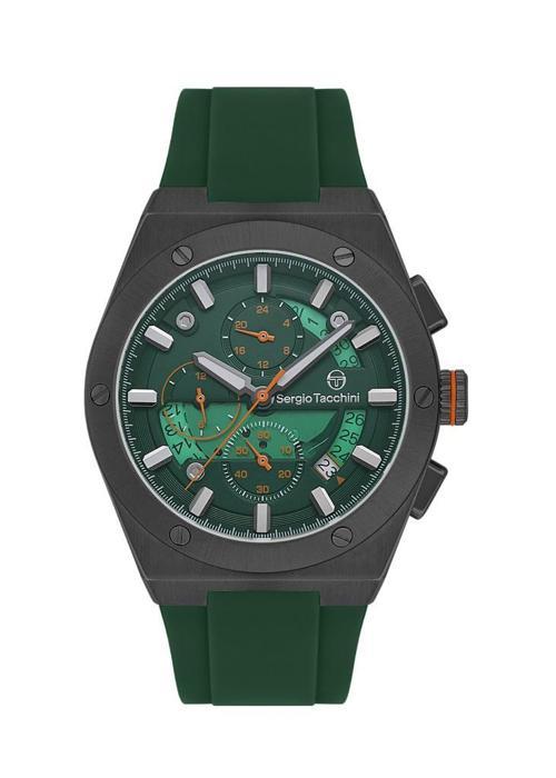 ST.1.10449-4 Silikon Kordon Fonksiyonlar Aktif Suya Dayanıklı Yeşil Renk Erkek Kol Saati