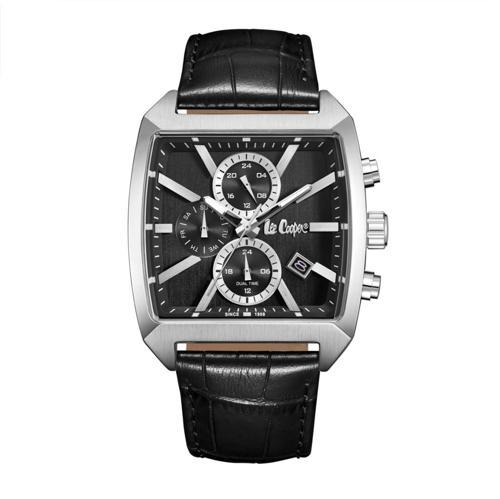 LC08180.351 Kare Kadran Deri Kordon Metal Kasa 5 ATM Suya Dayanıklı Siyah Renk Erkek Kol Saati