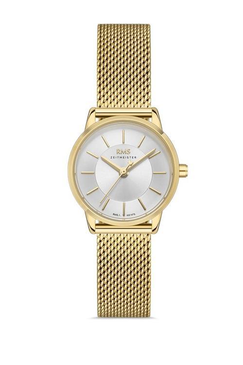 Rms Zeitmeister RMS.1.AG1475.02 Hasır Kordon Kristal Cam 5 ATM Suya Dayanıklı Altın Renk Kadın Kol Saati