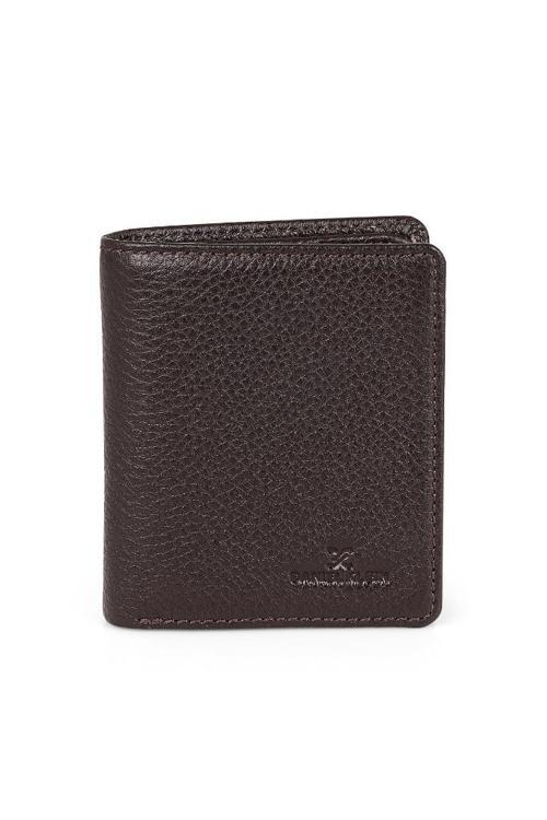 DKL0706-3 Gerçek Deriden Üretilme Kahverengi Erkek Cüzdan&Kartlık