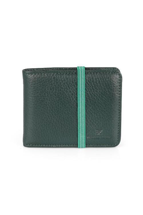 DKL0794-4 Gerçek Deriden Üretilme Yeşil Erkek Cüzdan&Kartlık