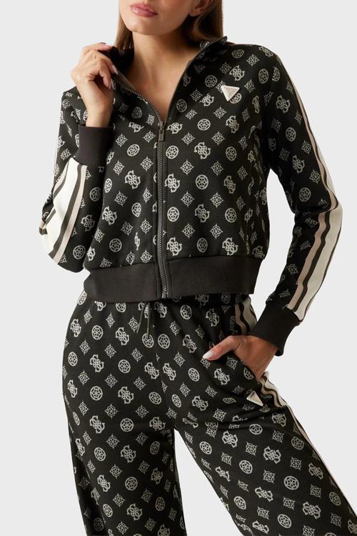 Şakayık Şeritli Tam Fermuarlı Kadın  Sweatshirt V5YQ07K0282-FJ8C