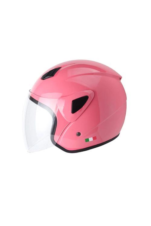 Kask Sw-733 Pembe Yarım Şeffaf Camlı