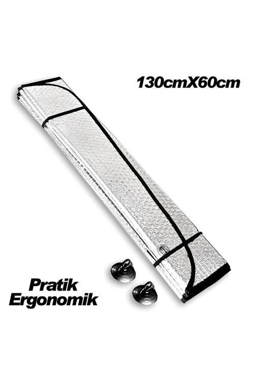 Araba Ön Cam Güneş Şemsiyesi Araç Içi Cam Vantuzlu Katlanır Güneşlik Koruyucu Perde 130 Cm X 60 Cm