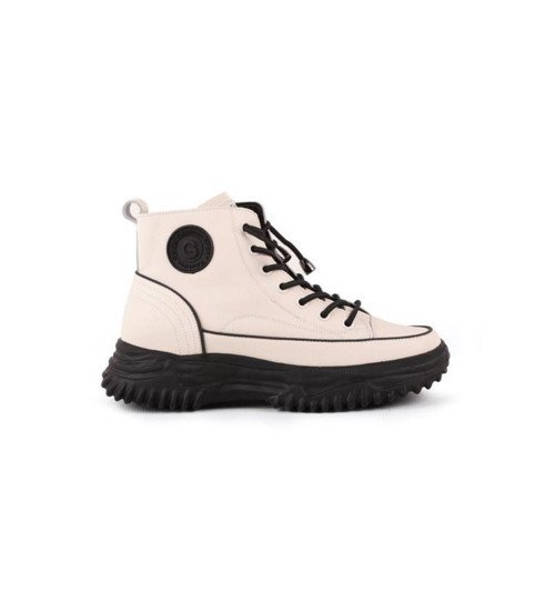 24K310-13 KALIN TABAN DERİ KADIN SNEAKERS BOT