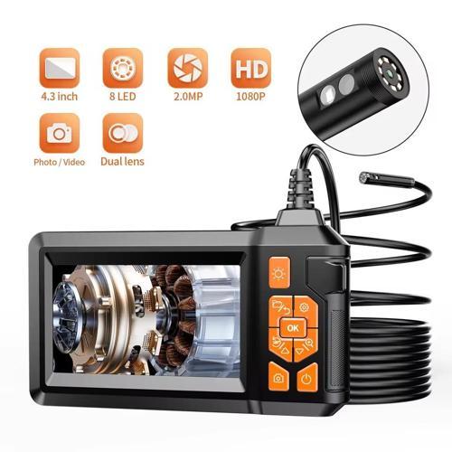 10 Mt Ekranlı 3 Kameralı Endoskop Yılan Kamera Hafıza Girişli Sert Kablo Işıklı 8 MM