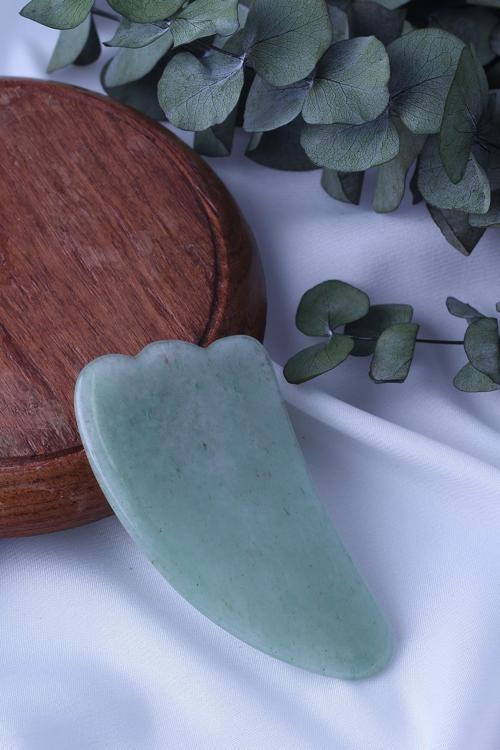 Gua Sha Aventurin Taşı - Yüz Cilt Masaj Taşı - MS0027