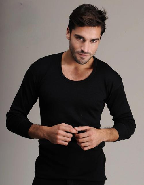 Erkek Siyah %61 Yün UZUN Kol Fanila Atlet İçlik 4002 - 1 Adet