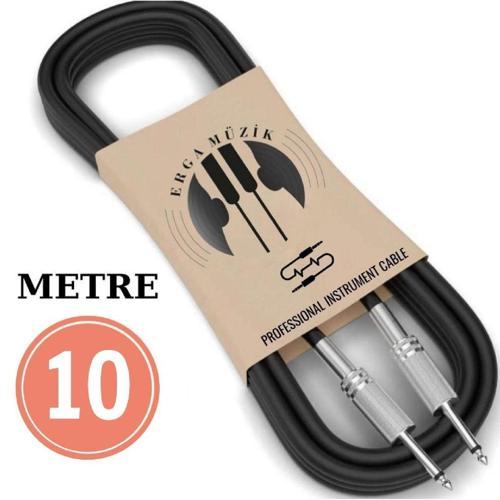 Gitar Jack Kablosu 10M/32,8ft - Elektro Akustik Bas Bağlama Keman Kemençe Amfi&Mixer Uyumlu Jack Kablosu