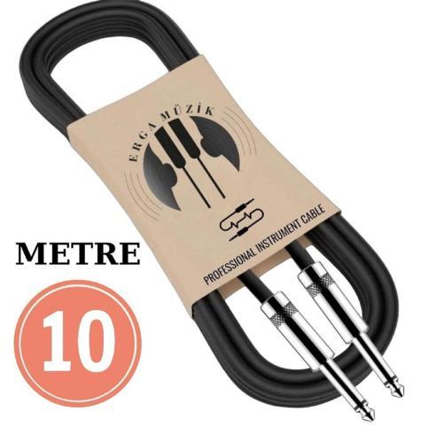 Gitar Jack Kablosu 10M - 32,8ft Elektro Akustik Bas Bağlama Keman Kemençe Amfi & Mixer Uyumlu Jack Kablosu