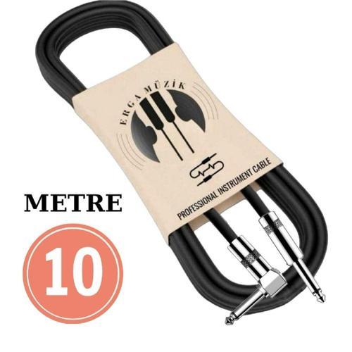 Gitar Jack Kablo Çelik Uç Düz/L 10M-32,8FT Elektro Akustik Bağlama Keman Amfi & Mixer Uyumlu Jak Kablo