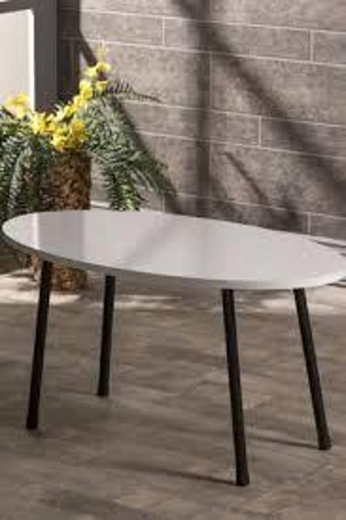 Orta Sehpa Elips Metal Ayak  Beyaz