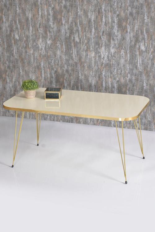 Zigon Sehpa Ve Orta Sehpa Kr Set Gold Krem Tel