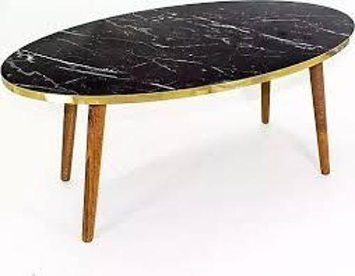 Orta Sehpa Torna Ayak Elips Bendir Altın Ahşap