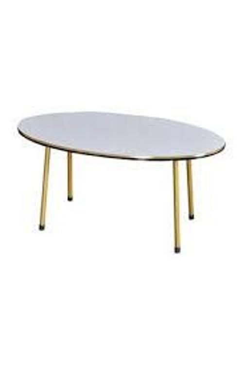 Orta Sehpa Beyaz Elips Metal Ayak Çift Gold