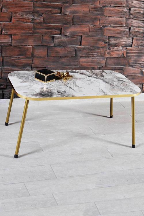 Zigon Sehpa Ve Orta Sehpa Kombin Set Altın Efes 3101