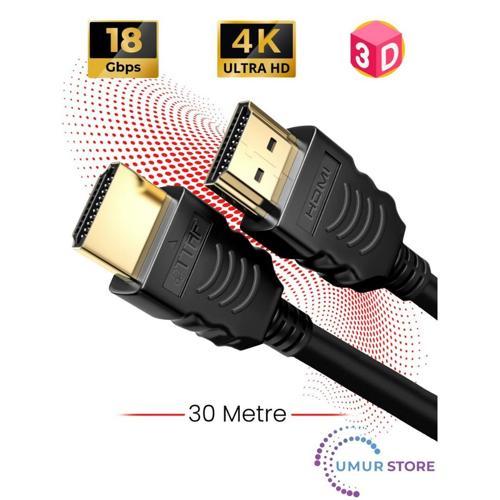 HDMI 2.0 4K Ultra Hd 60 Hz Ses ve Görüntü Aktarım Kablosu 30 Metre