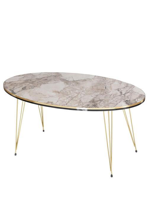 Orta Sehpa Elips Çift Gold Efes Tel