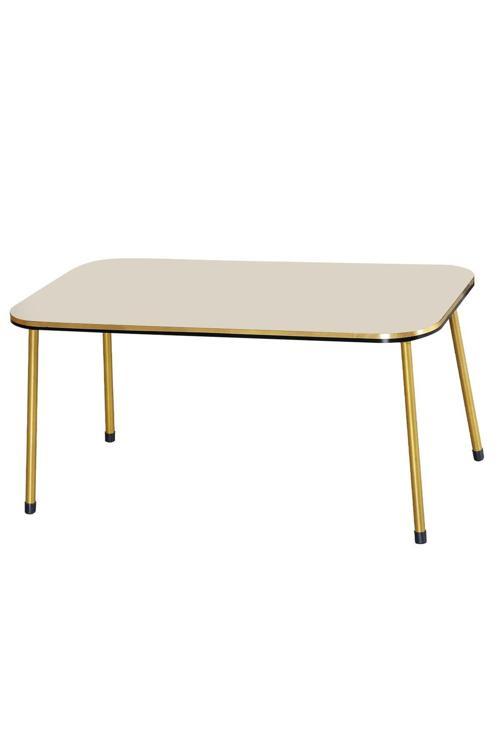 Orta Sehpa Krem Metal Ayak Kr Çift Gold