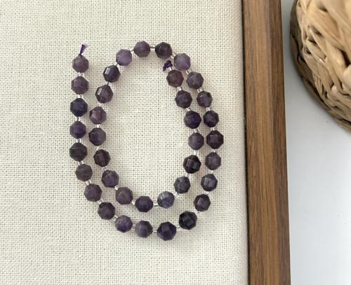 ELMAS KESİM AMETİST 8MM DOĞAL TAŞ DİZİ- YÜKSEK KALİTELİ DOĞAL TAŞ