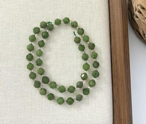 ELMAS KESİM YEŞİM TAŞI 8MM DOĞAL TAŞ DİZİ- YÜKSEK KALİTELİ DOĞAL TAŞ