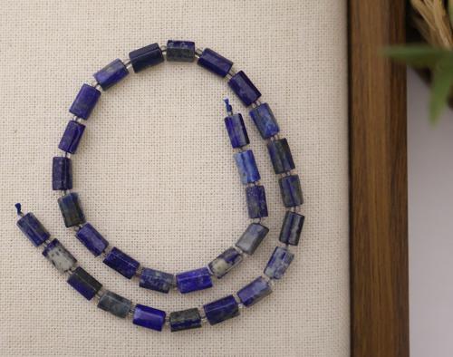 SİLİNDİR KÖŞELİ KESİM LAPİS 8X11 MM DOĞAL TAŞ DİZİ- YÜKSEK KALİTELİ DOĞAL TAŞ