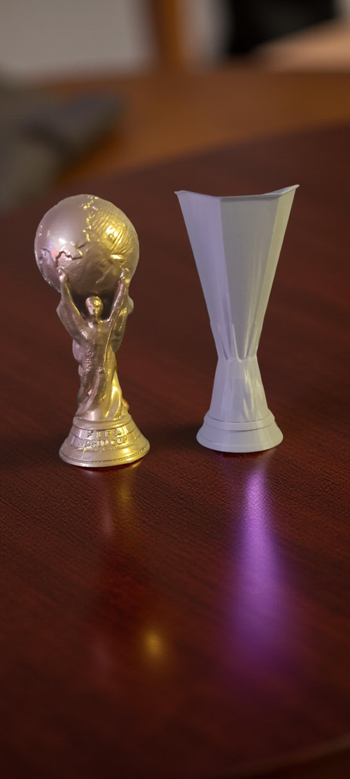 Fıfa Dünya Kupası ve uefa kupası Temalı Boyalı Dekoratif Kupa (20 cm - 3D Baskı)
