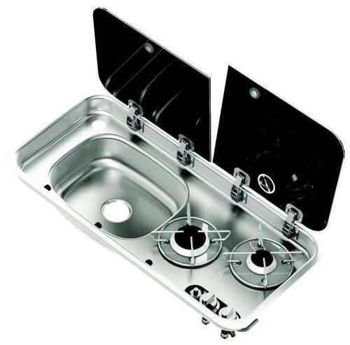 Tek Cam Kaplı İki Ocaklı ve Sol Evye 25001