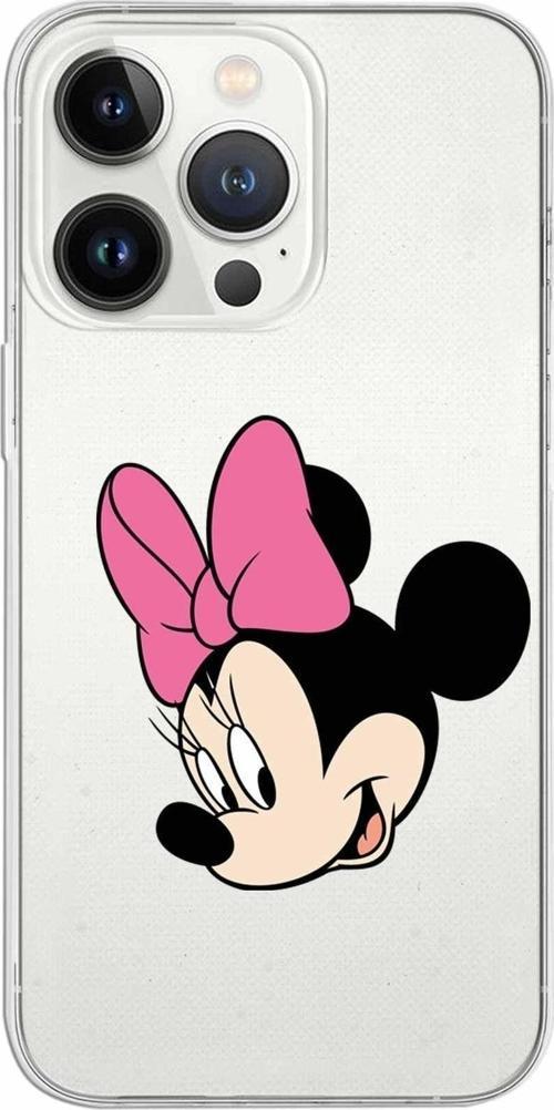 Iphone 13 Pro Uyumlu Kapak Minnie Mouse Tasarımlı Şeffaf Silikon Kılıf