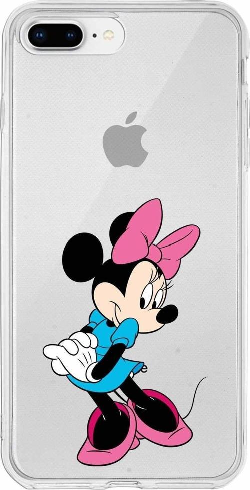 Iphone 7 Plus Uyumlu Kapak Minnie Mouse Tasarımlı Şeffaf Silikon Kılıf