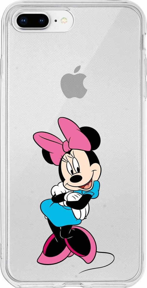 Iphone 7 Plus Uyumlu Kapak Minnie Mouse Tasarımlı Şeffaf Silikon Kılıf