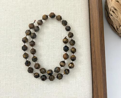 ELMAS KESİM KAPLAN GÖZÜ 8MM DOĞAL TAŞ DİZİ- YÜKSEK KALİTELİ DOĞAL TAŞ