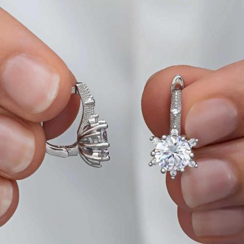 ​gümüş Çiçek Desenli Kadın Küpe