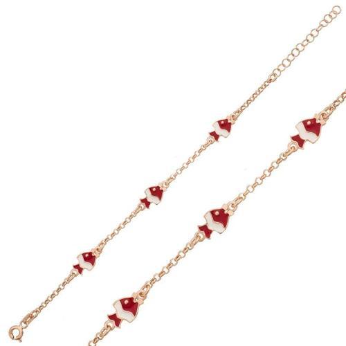 gümüş Rose Balık Figürlü Çocuk Bilekliği