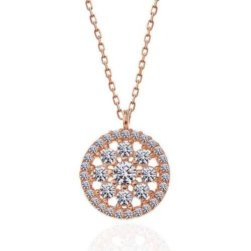 gümüş Rose Çiçek Kadın Kolye