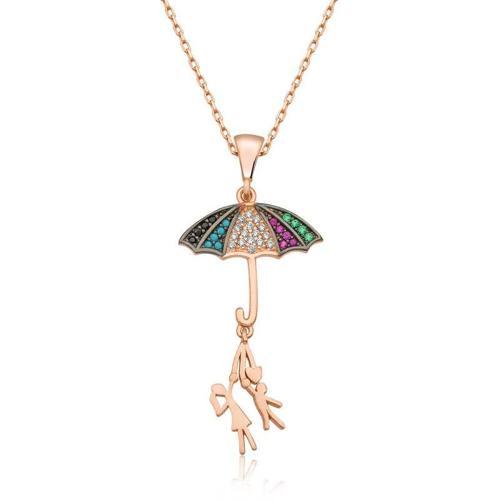 ​gümüş Şemsiye Tutan Aşıklar Kolye