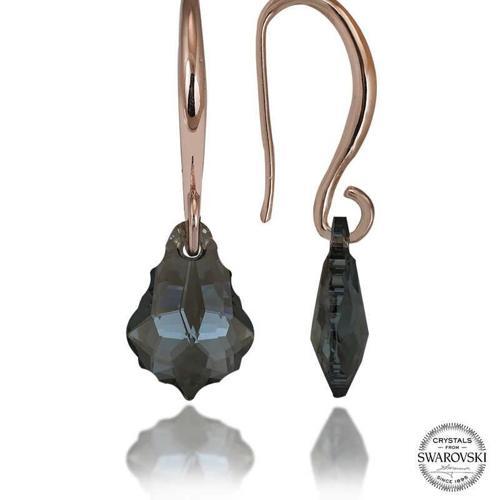 Swa Crystal Taşlı Gümüş Yeşil Taşlı Damla Sallantılı Kadın Küpe