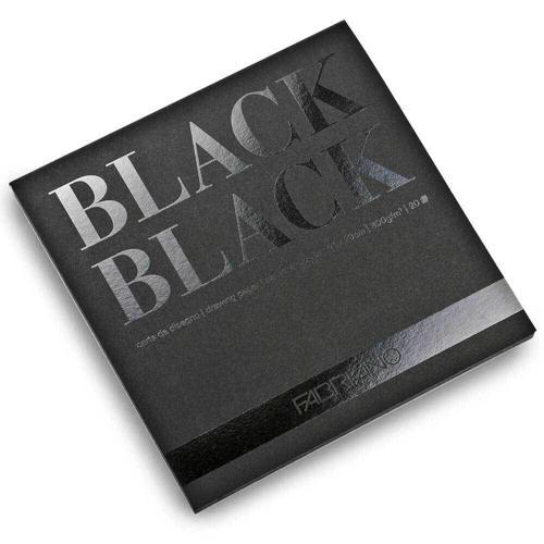 Black Black Çok Amaçlı Pürüzsüz Yüzeyli Siyah Yapraklı Çizim Defteri Blok 300 gr. 20x20 c